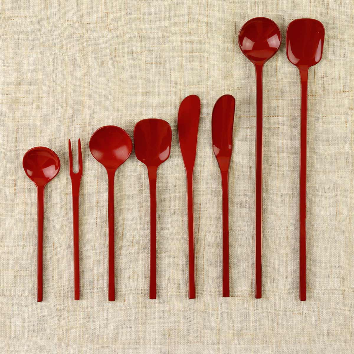 工房アイザワ 朱塗り純銅洋食器 ソーダスプーン 丸 （ aizawa 日本製