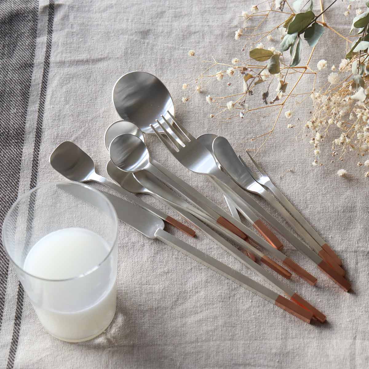 工房アイザワ 純銅洋食器 ソーダスプーン 丸 銀仕上 （ aizawa