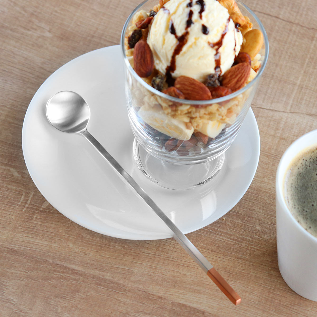 工房アイザワ 純銅洋食器 ソーダスプーン 丸 銀仕上 （ aizawa 日本製