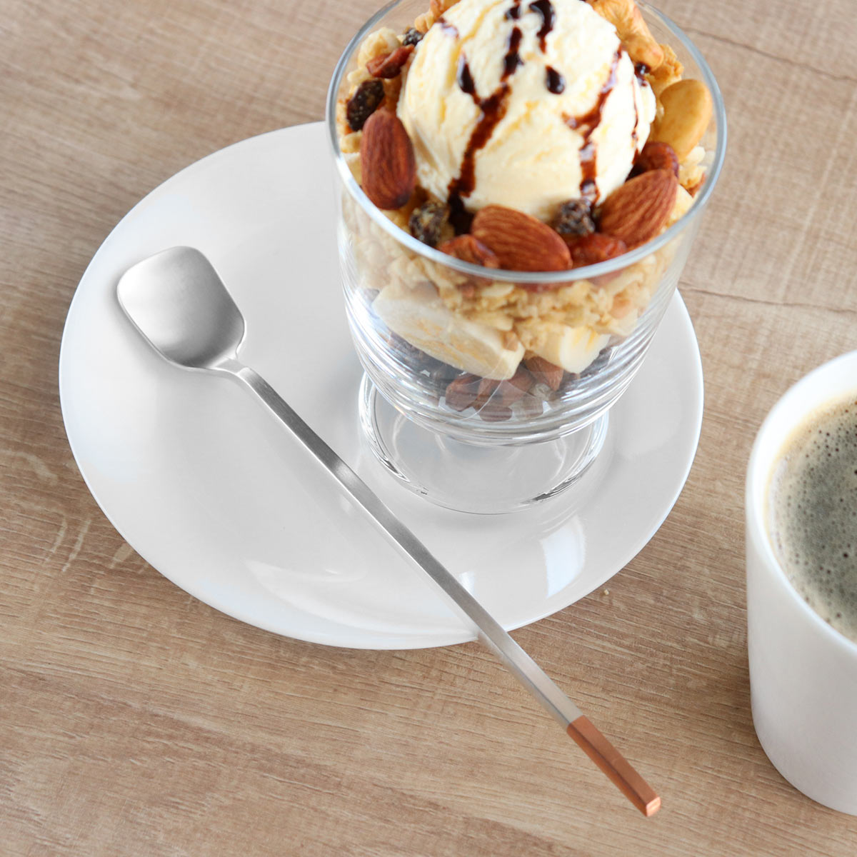 工房アイザワ 純銅洋食器 ソーダスプーン 角 銀仕上 （ aizawa 日本製