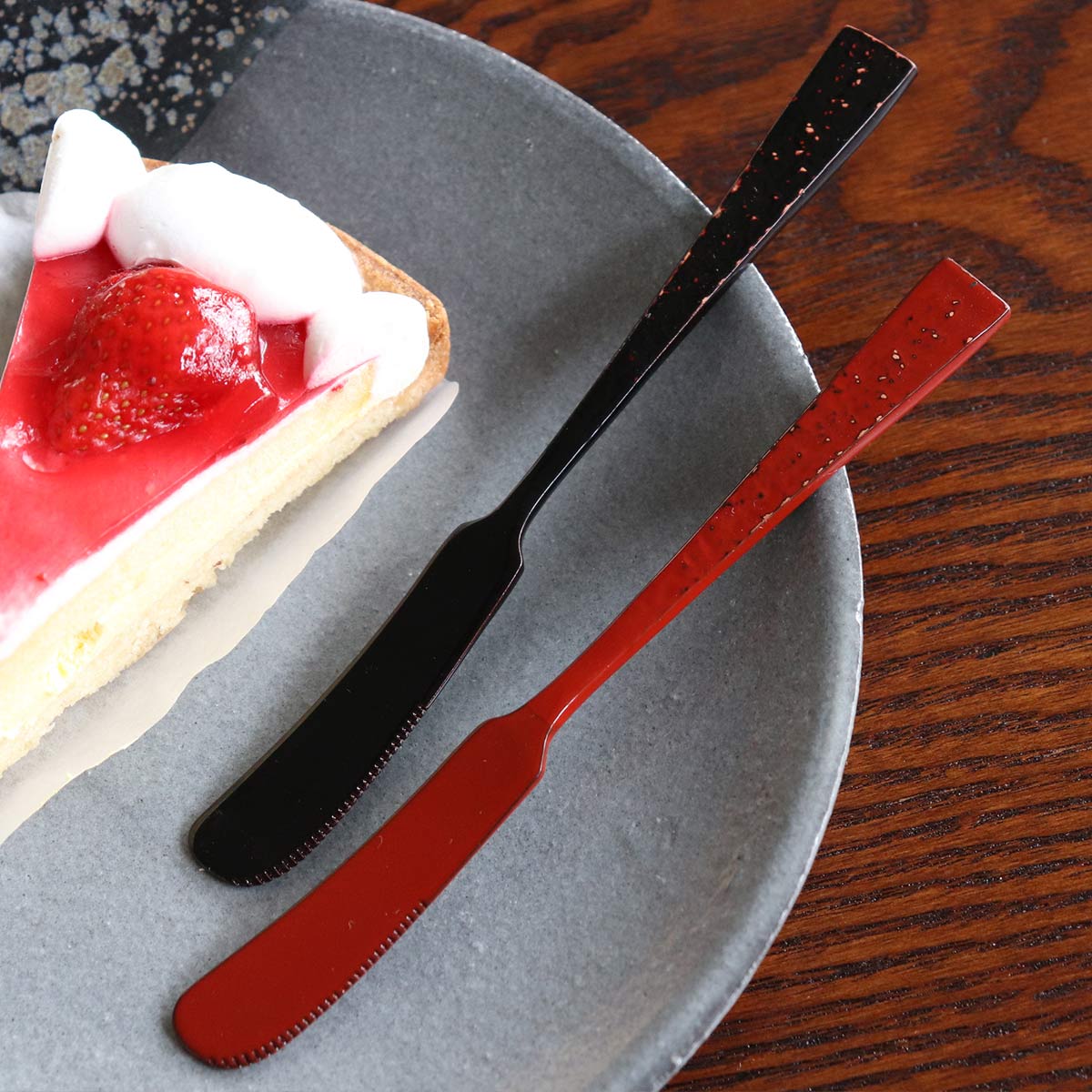 工房アイザワ 純銅鎚目文 朱塗り ケーキナイフ （ aizawa 日本製 純銅