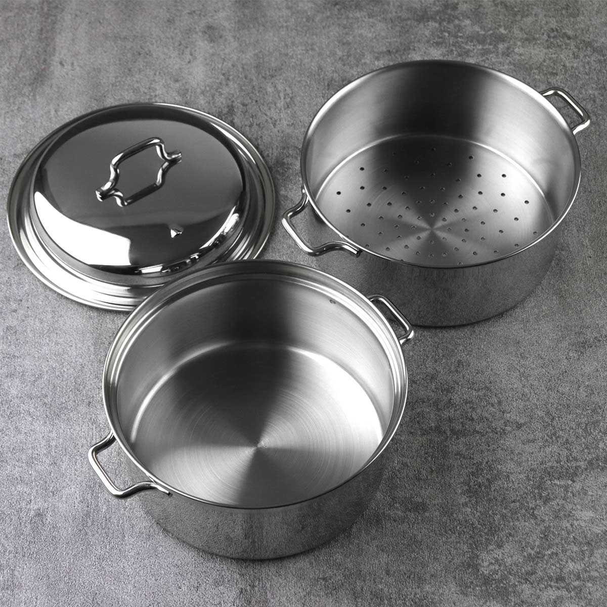 工房アイザワ 二段蒸し器 16cm （ aizawa ステンレス ガス火専用 日本