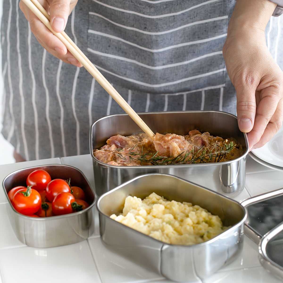 工房アイザワ 特典付き 保存容器 750ml UTILE 角長容器浅型 M 750cc