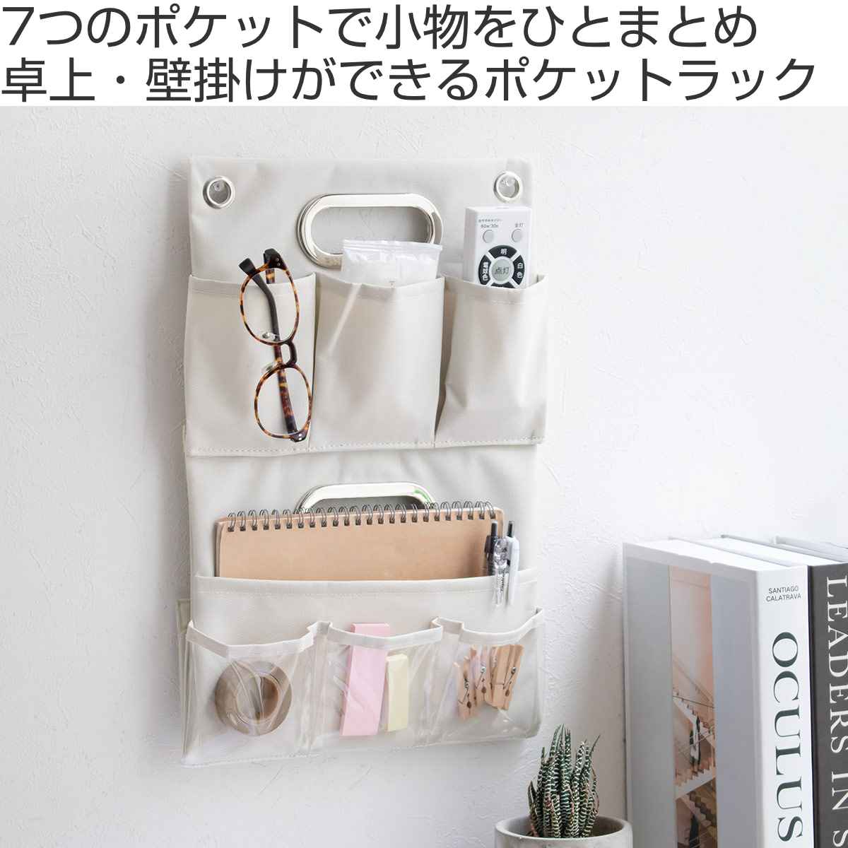 東洋ケース（TOYOCASE） 卓上収納 壁掛け収納 2WAYポケットラック