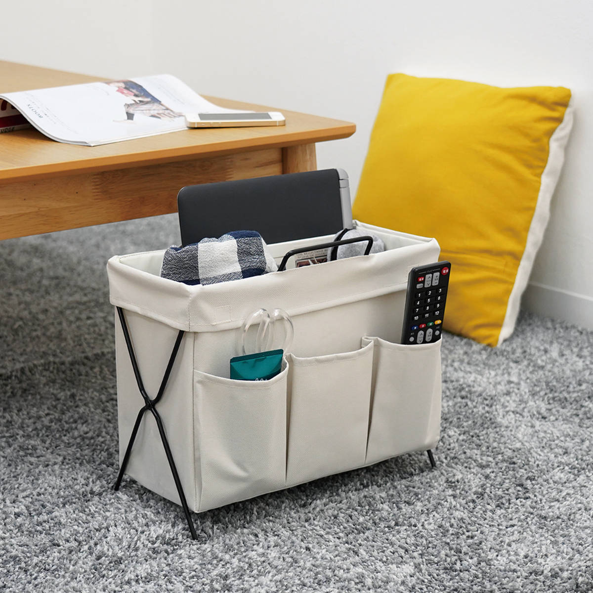 ファミリア　キャンパス生地　マガジンラック小物いれ　収納ボックス　なんでもラック 東洋ケース（TOYOCASE） 荷物置き リビングラック 折りたたみ