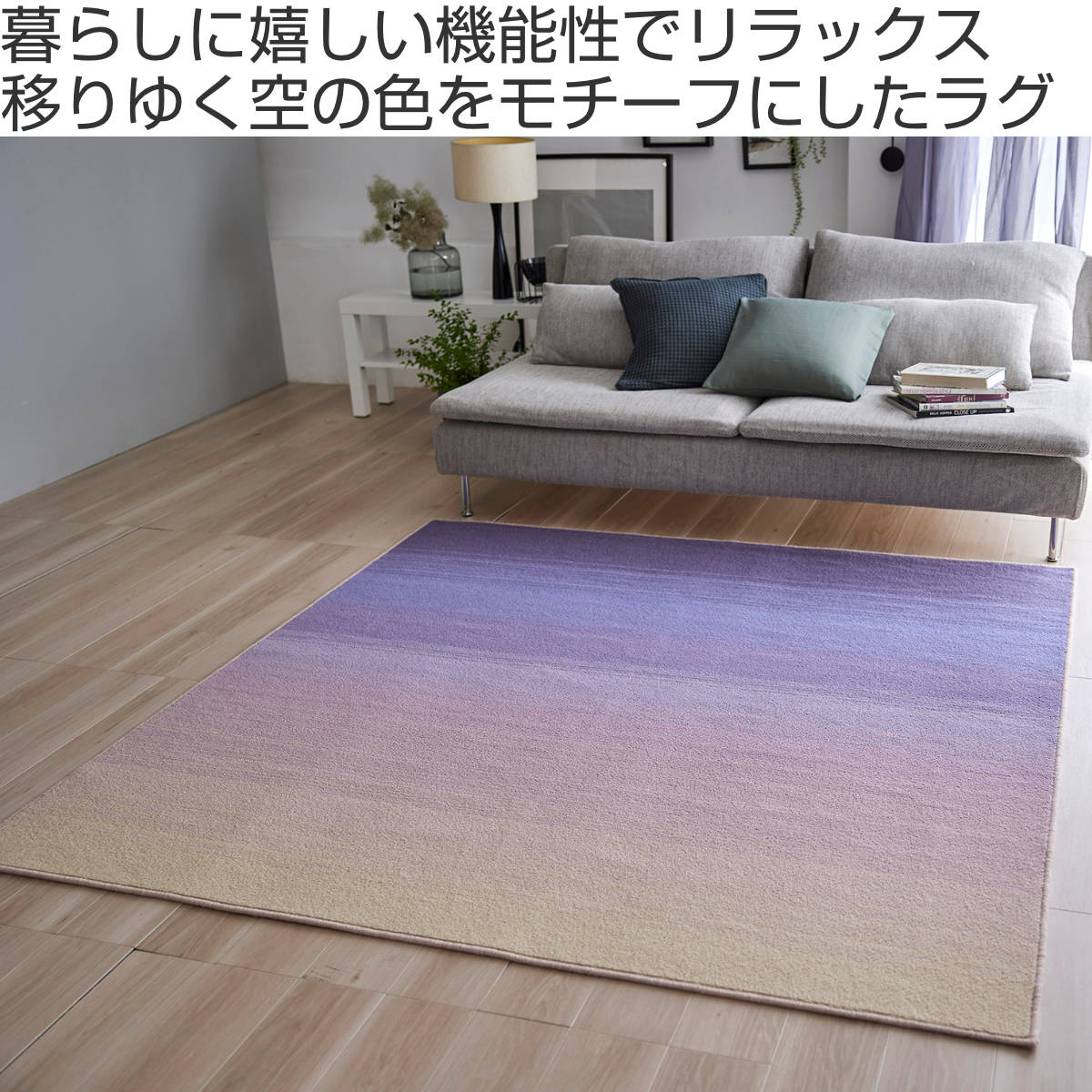 ラグ スミノエ ソライロ 190×190cm 防ダニ加工 アレルブロック （ カーペット 絨毯 マット ラグマット 機能ラグ 正方形 2畳 日本製 ）