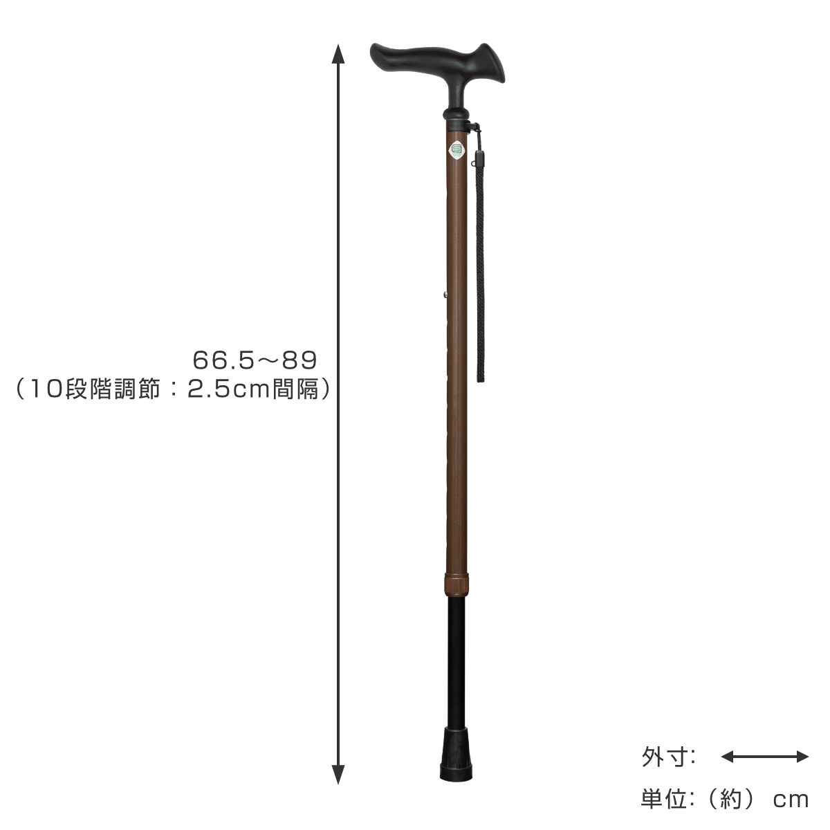 フジホーム 杖 かるがもファム2 伸縮 軽量 女性 （ つえ ツエ 10段階