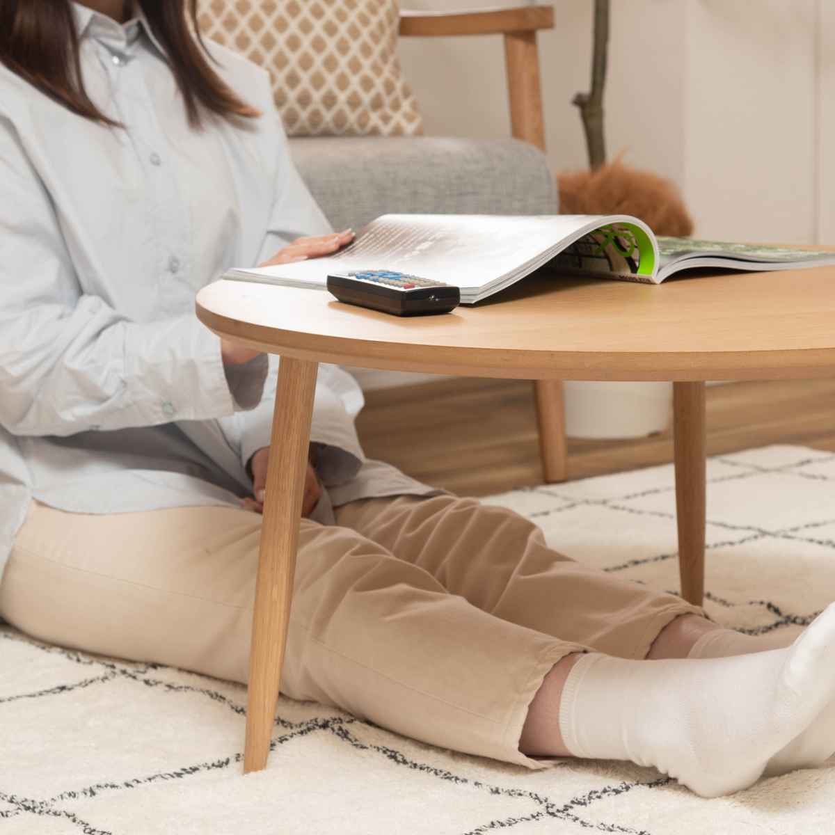 東谷 ローテーブル 幅70cm 天然木 Lサイズ （ 北欧 スリム テーブル