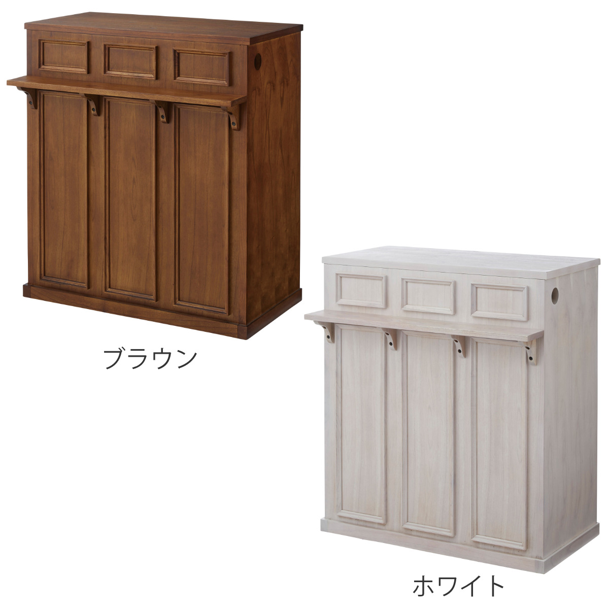 東谷 カウンター 天然木 背面収納 引出し付 幅90cm （ 間仕切り