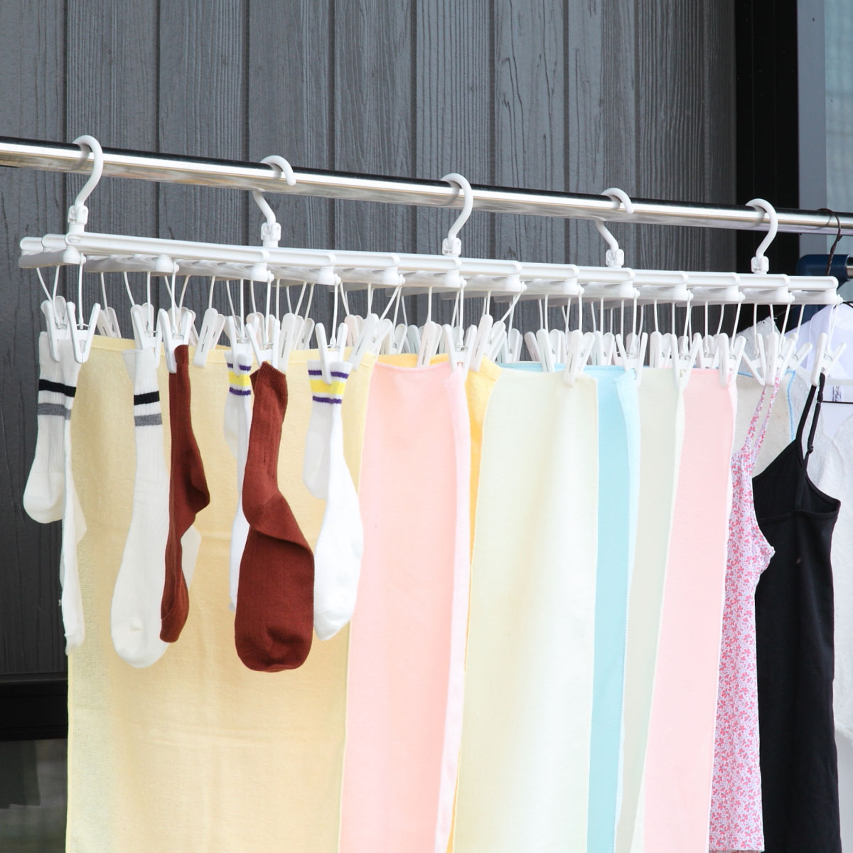 サワフジ 洗濯ハンガー 伸縮 フリーピンチャー 59ピンチ （ 洗濯