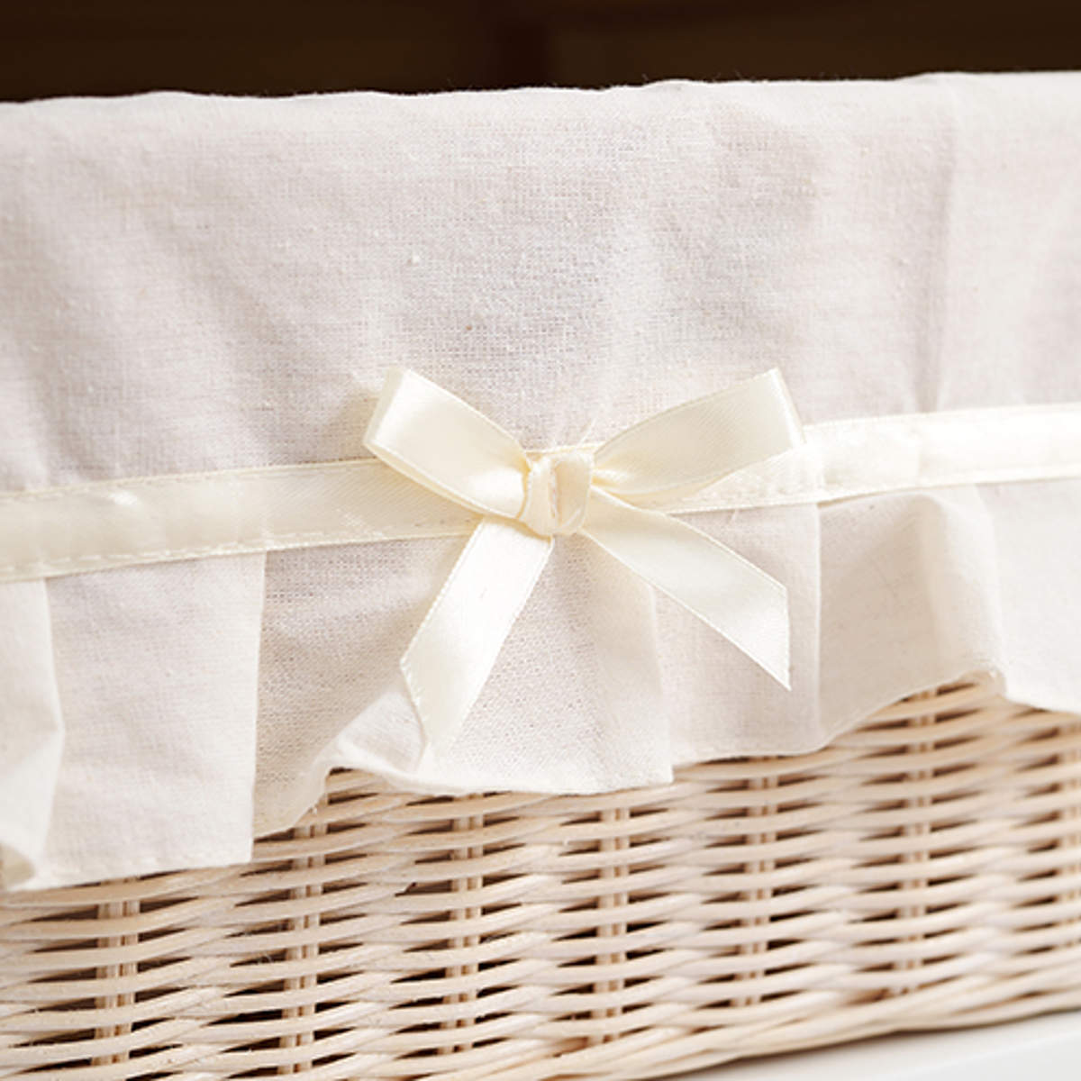 HAGiHARA（萩原） キャビネット バスケット付 姫系 白家具 リボン引手