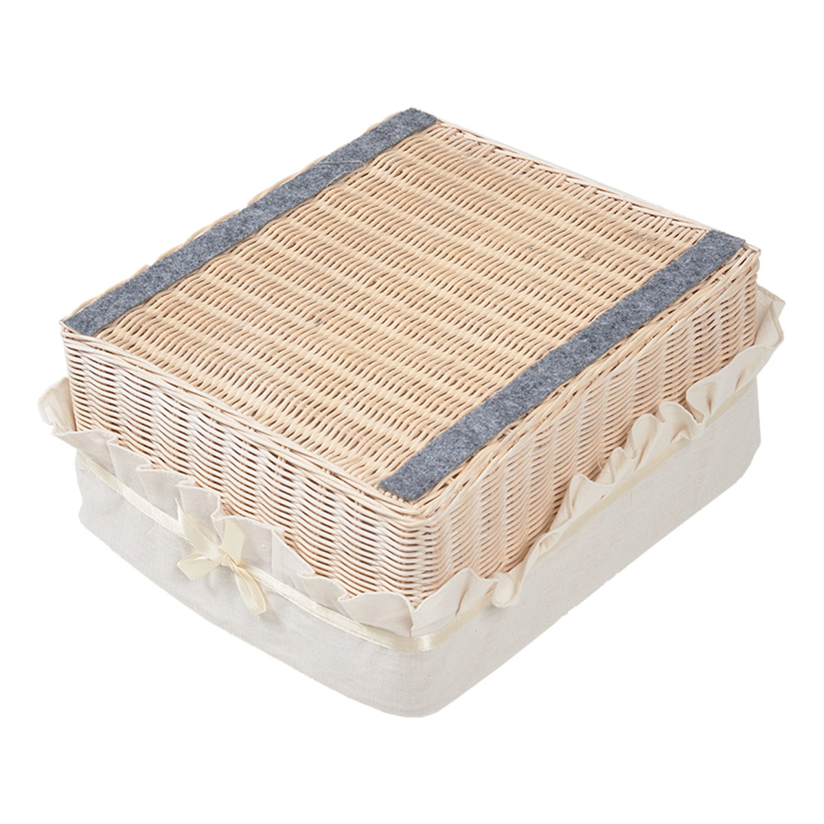 HAGiHARA（萩原） ローチェスト 2段3列 バスケット付 姫系 白家具 幅