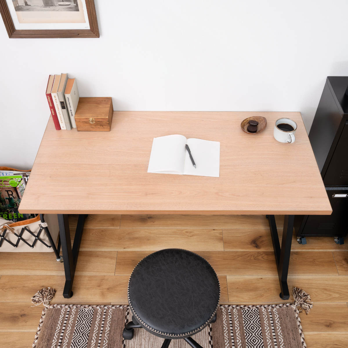 東谷 デスク 幅120cm アジャスター付き （ 木目調 おしゃれ パソコン