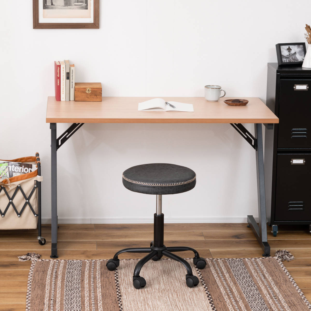 東谷 デスク 幅120cm アジャスター付き （ 木目調 おしゃれ パソコン