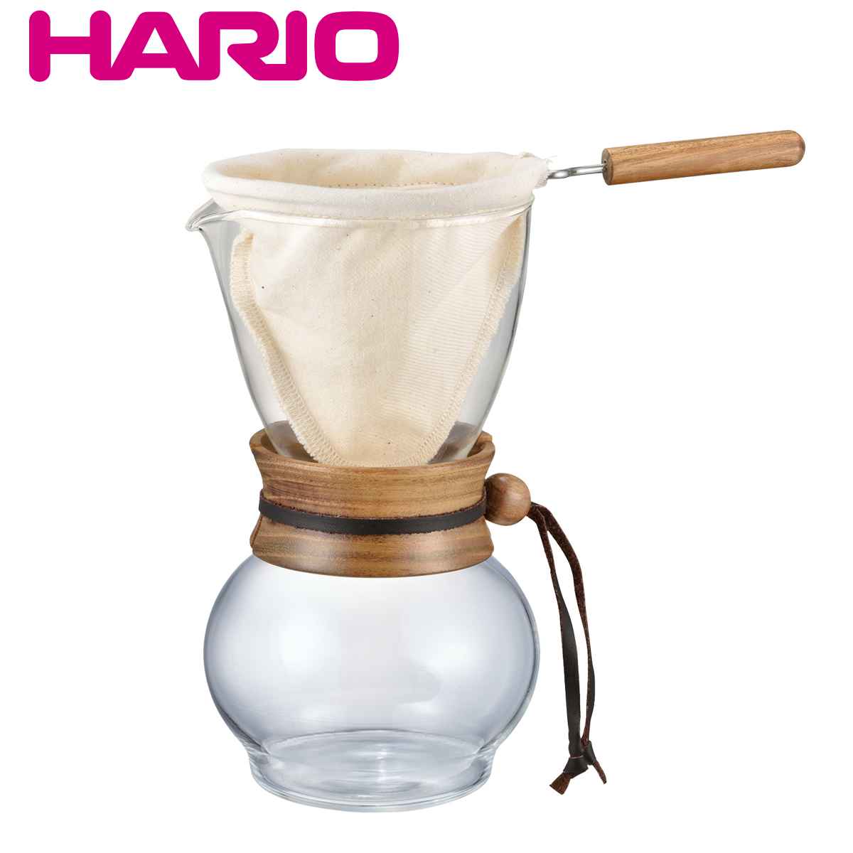 パリオさん 3P HARIO（ハリオ） ドリップポット ウッドネック 480ml 耐熱ガラス DPW-3