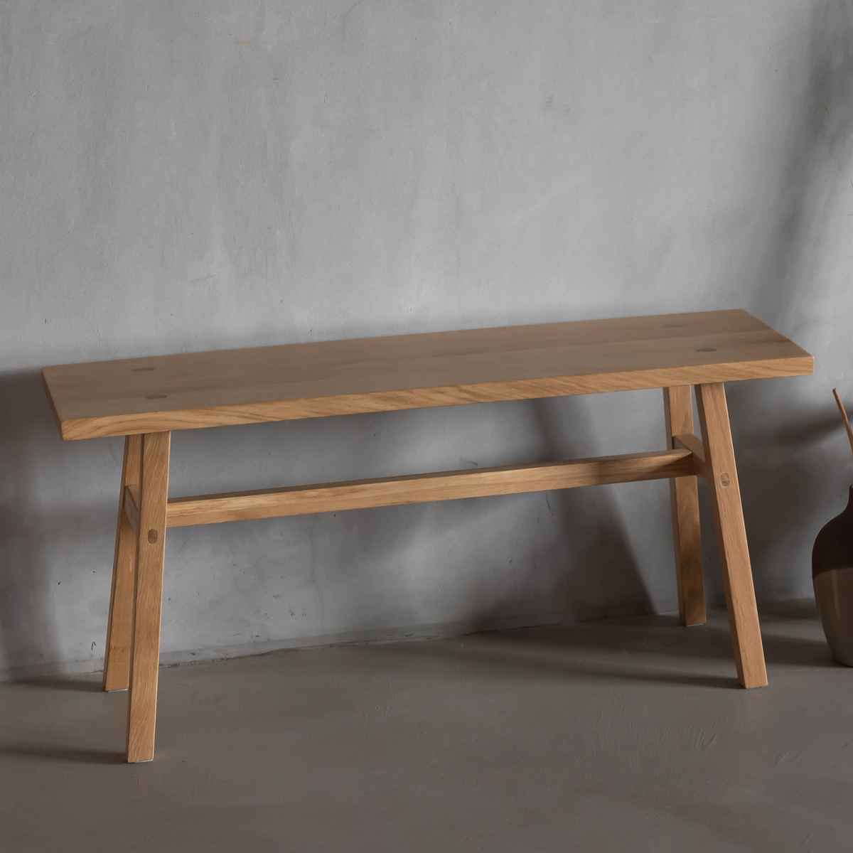 ベンチ 幅90cm 天然木 完成品 （ 木製 椅子 イス 腰掛 おしゃれ 背もたれなし 開放感 エントランスベンチ フェルト付き ）_8