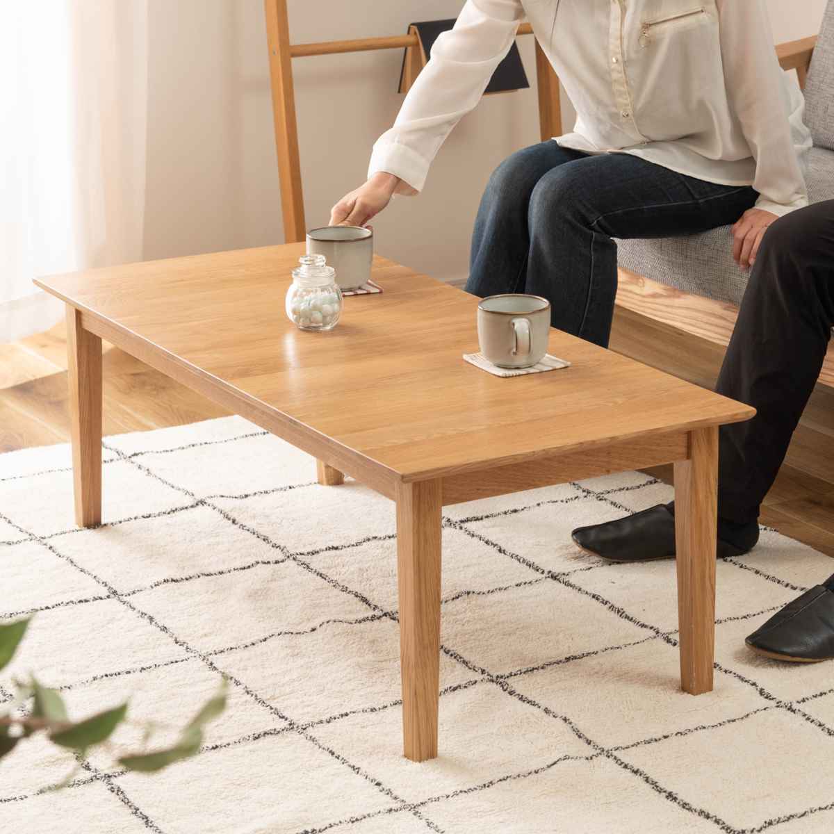 東谷 ローテーブル 高さ38cm 天然木 組立品 （ 座卓 小さめ 北欧