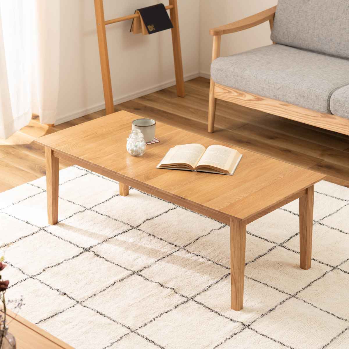 東谷 ローテーブル 高さ38cm 天然木 組立品 （ 座卓 小さめ 北欧