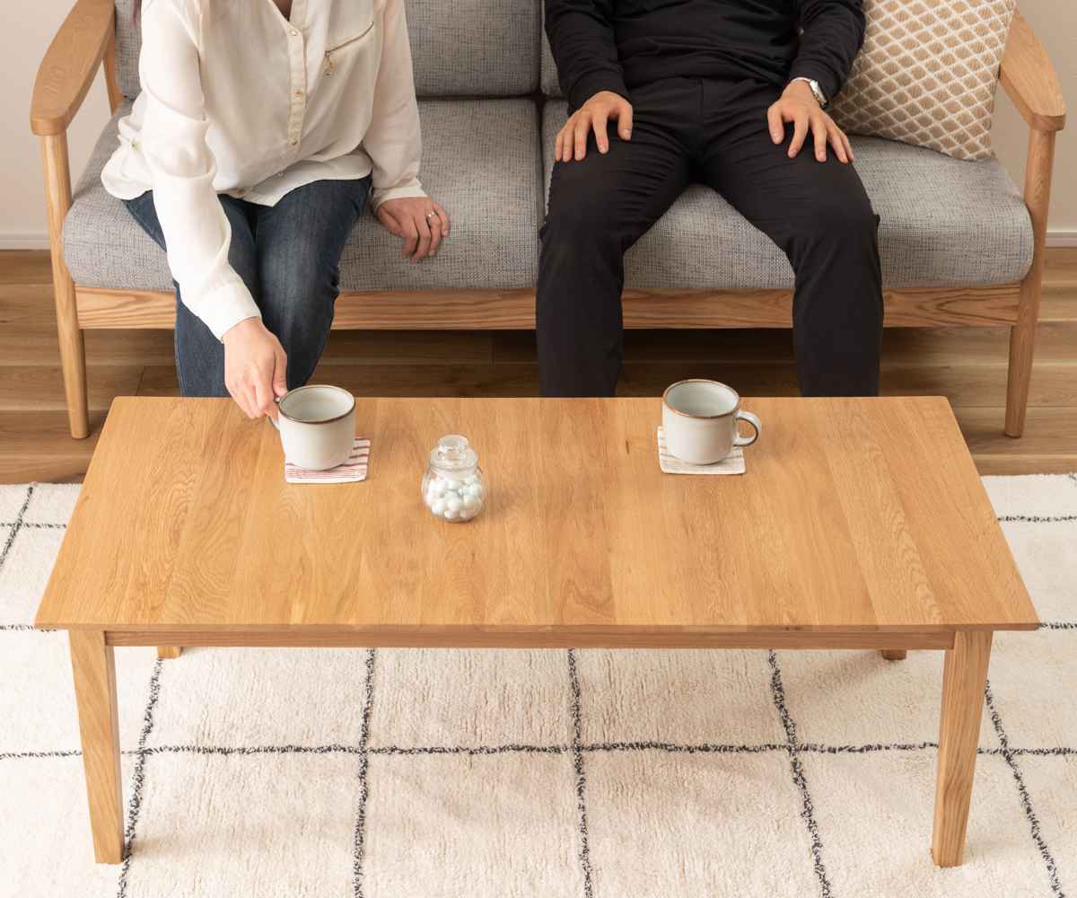 東谷 ローテーブル 高さ38cm 天然木 組立品 （ 座卓 小さめ 北欧