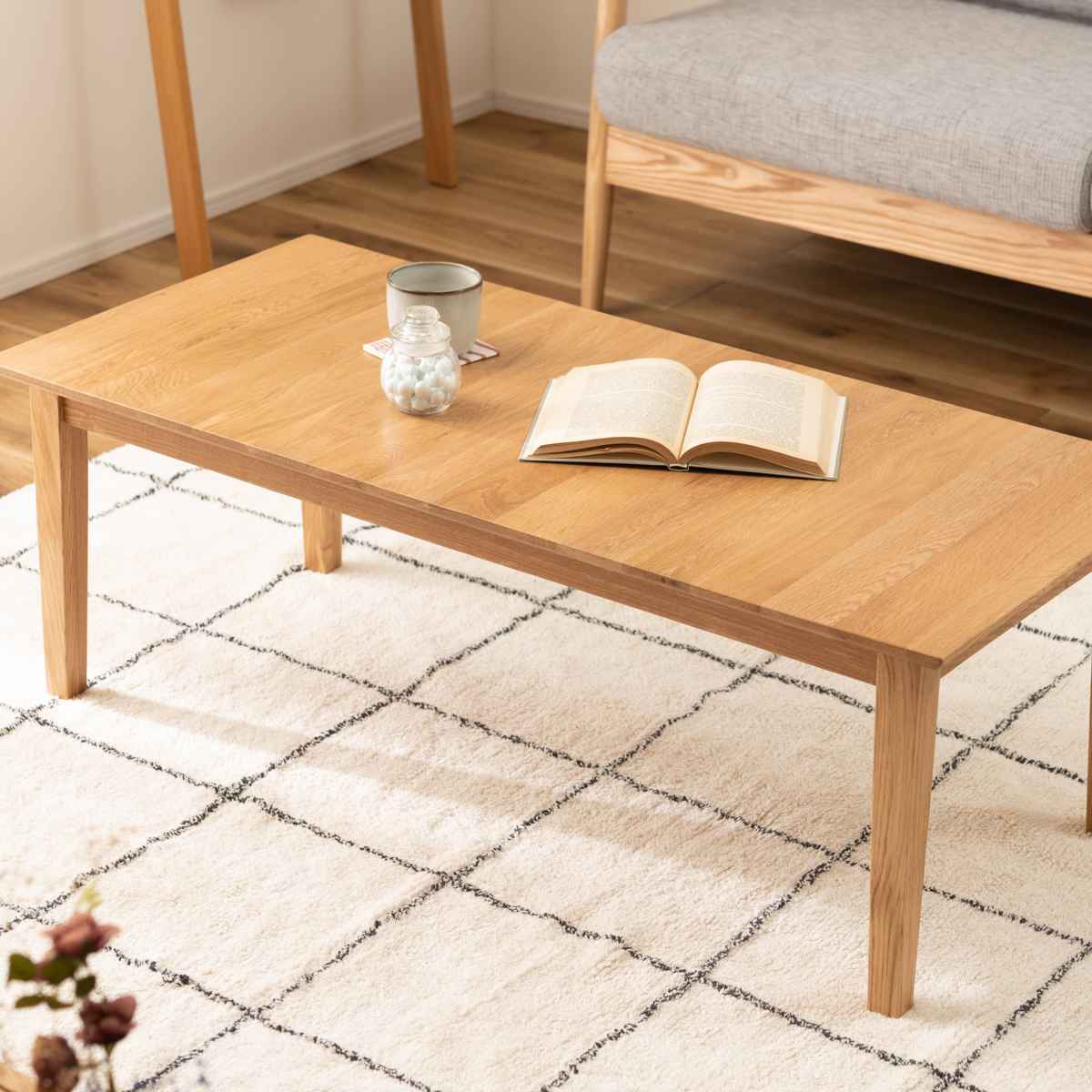 東谷 ローテーブル 高さ38cm 天然木 組立品 （ 座卓 小さめ 北欧