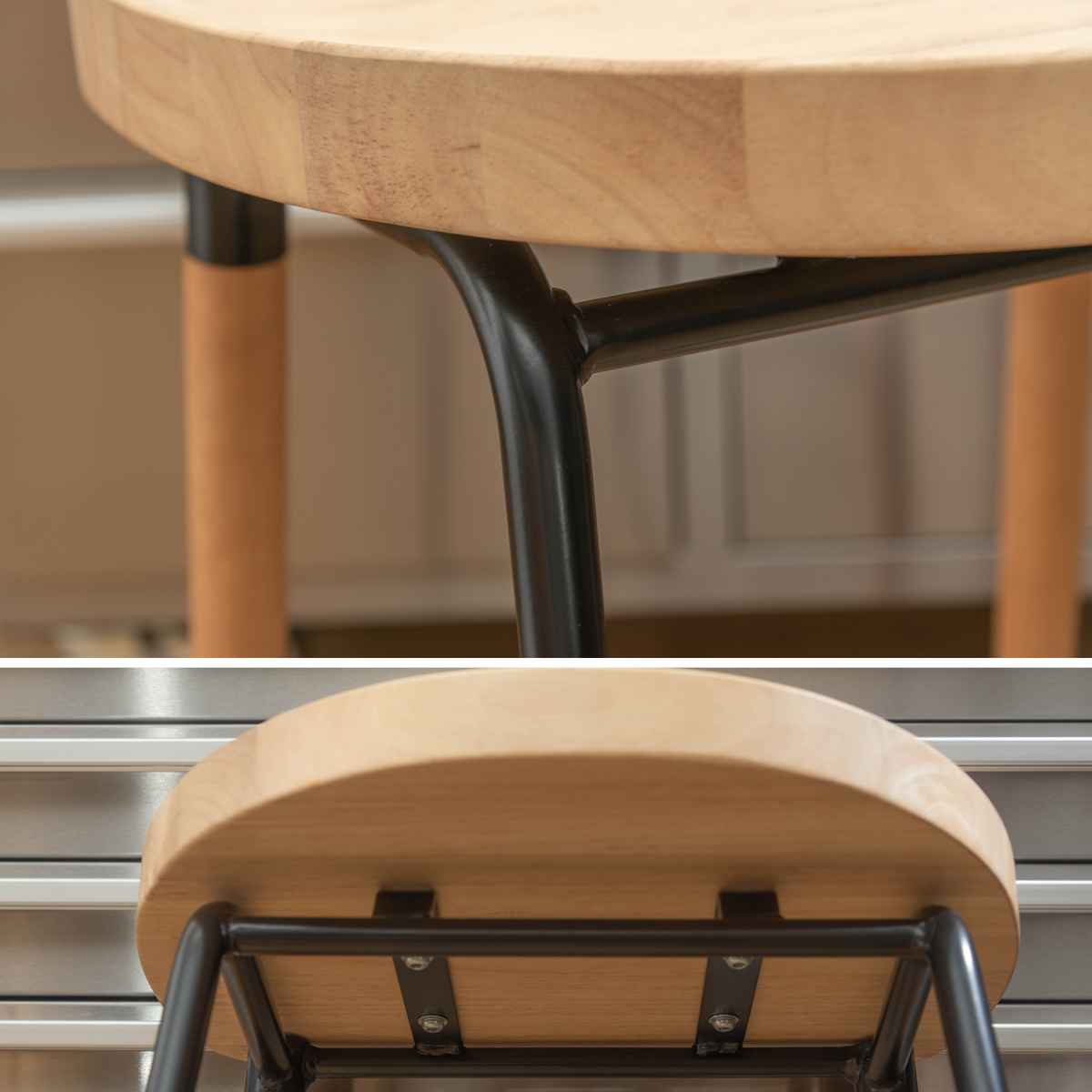東谷 カウンターチェア 座面高65cm 天然木 スチール ハイスツール
