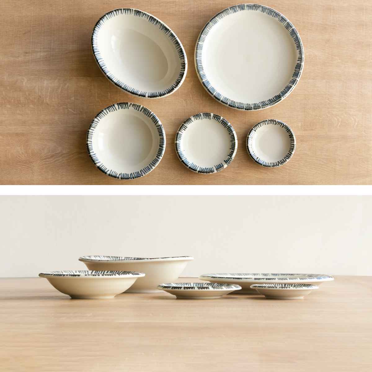 食器セット HANDPAINTED 食器 10個入り 2色 ナチュラルカラー 美濃焼