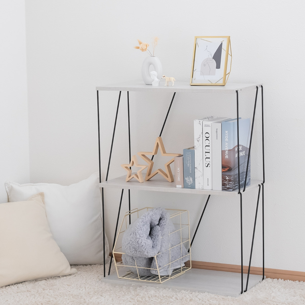 不二貿易（Fuji Boeki） EZBO ワイヤーラック 3段 幅61cm 工具不要