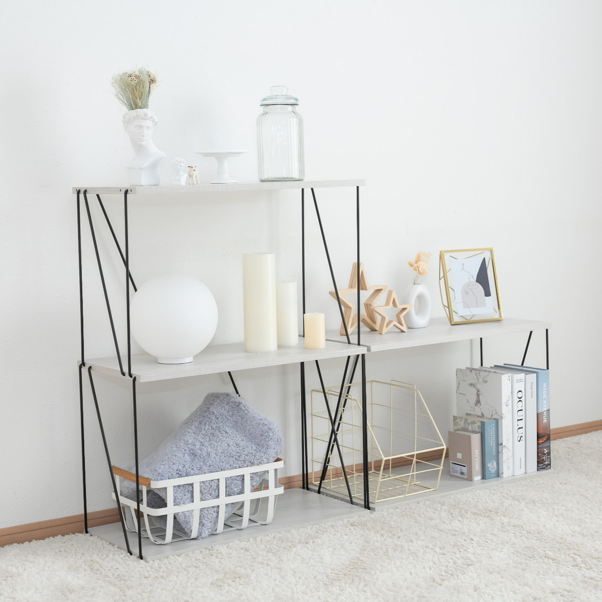 不二貿易（Fuji Boeki） EZBO ワイヤーラック 3段 幅61cm 工具不要