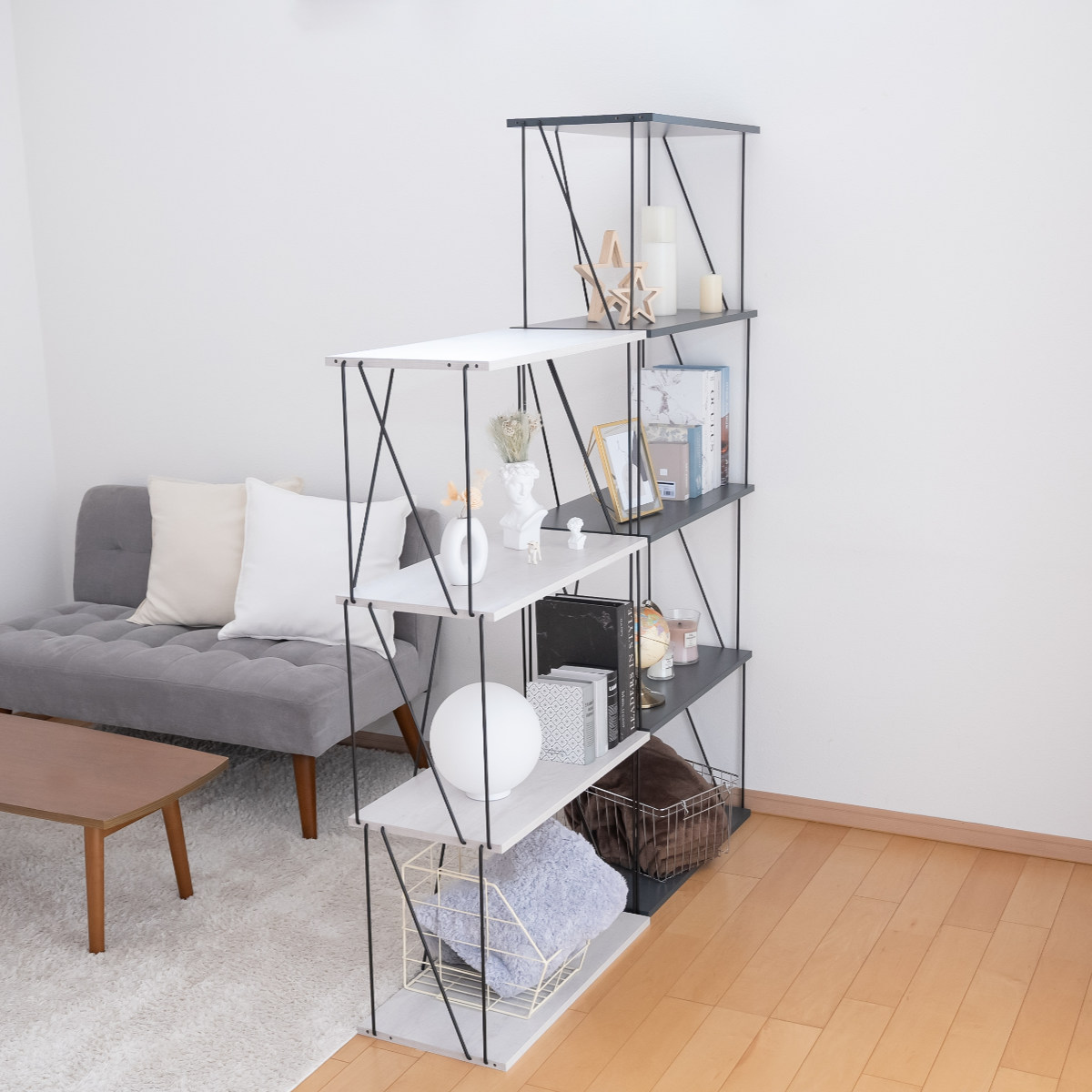 不二貿易（Fuji Boeki） EZBO ワイヤーラック 3段 幅61cm 工具不要