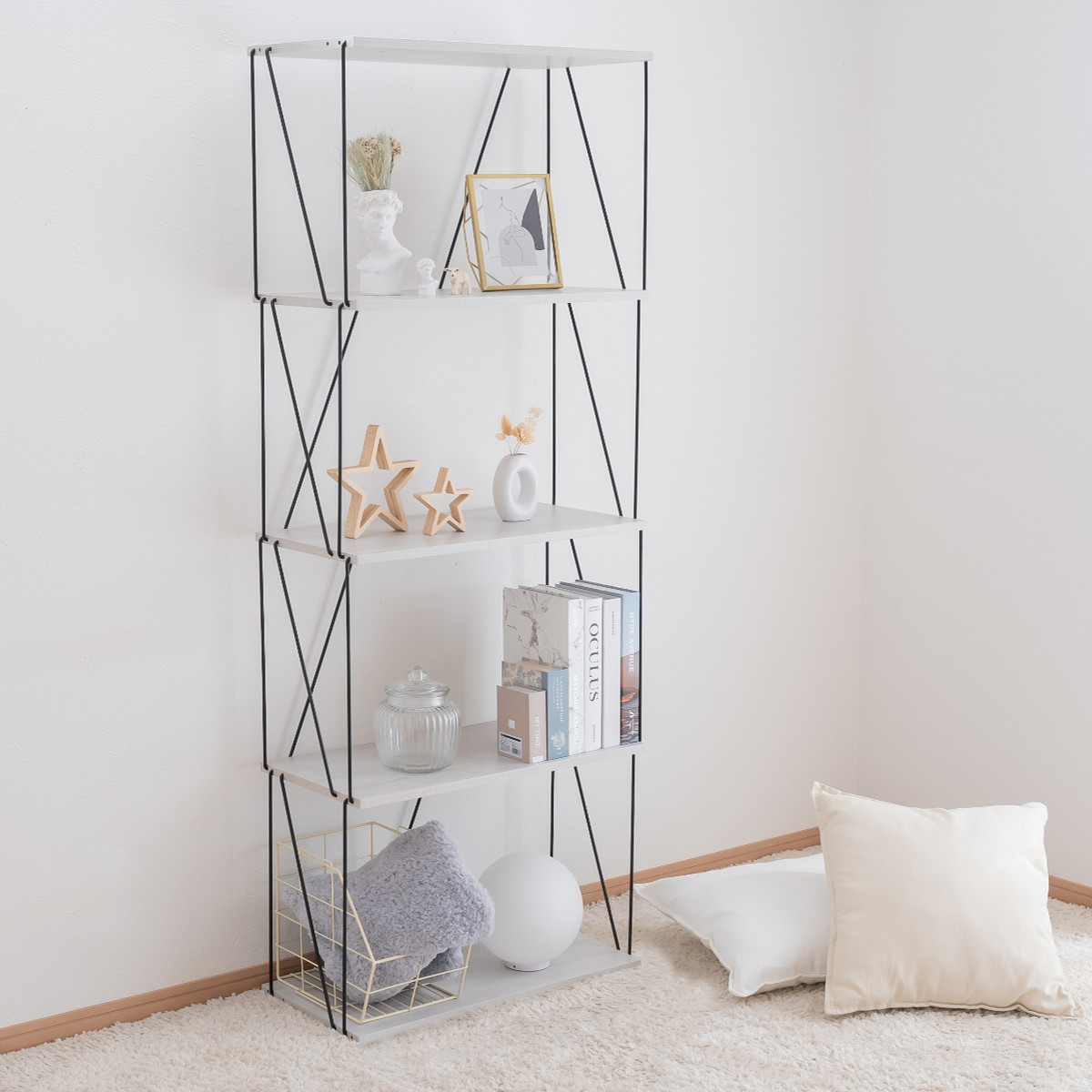 不二貿易（Fuji Boeki） EZBO ワイヤーラック 5段 幅61cm 工具不要