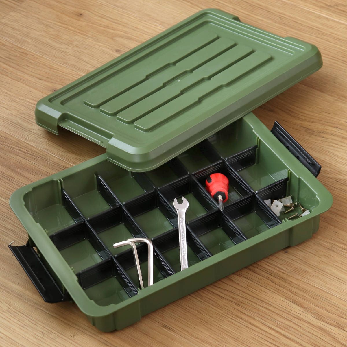 SANKA 収納ボックス Nタフコン ATC-38-08 フタ付き 幅26×奥行38×高さ