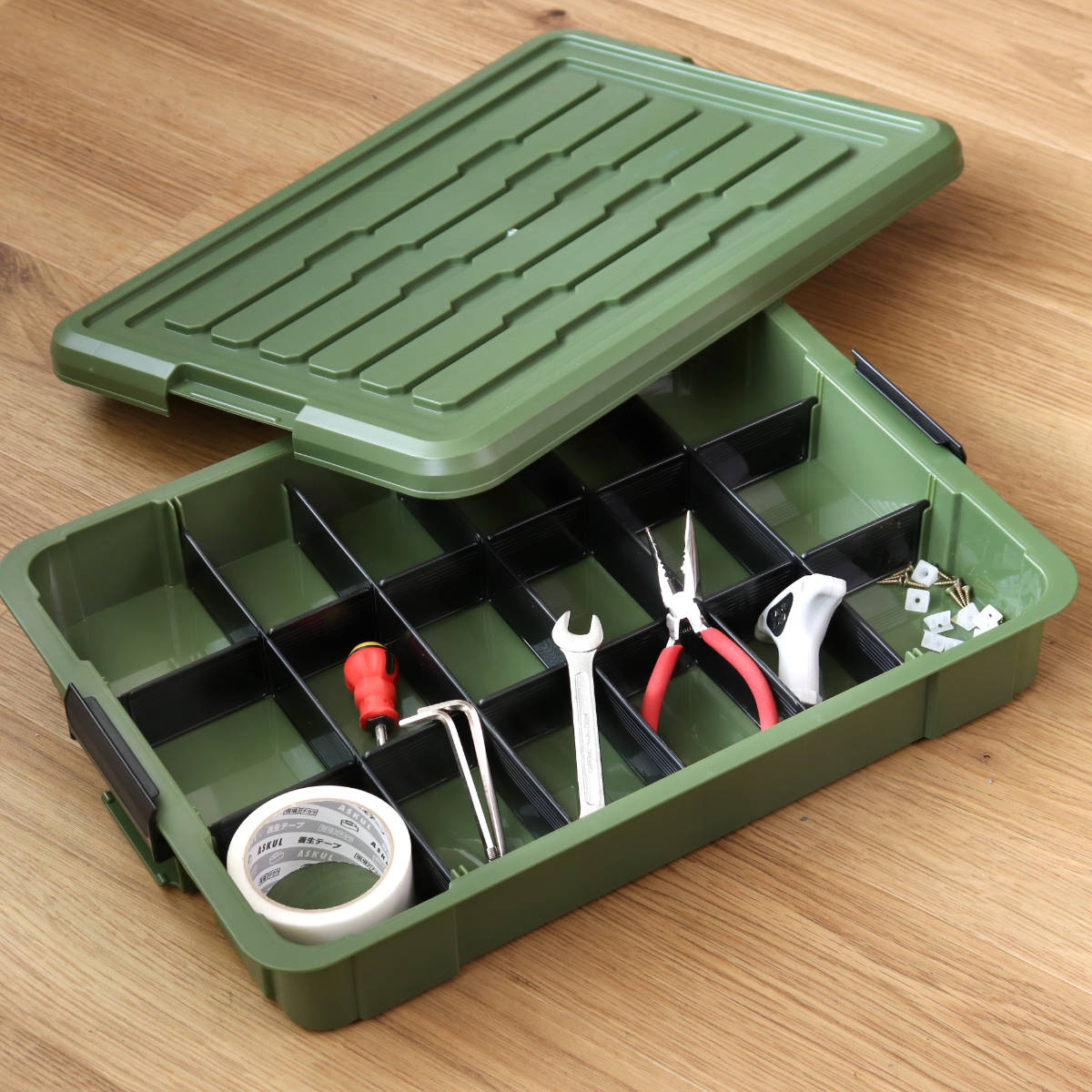 SANKA 収納ボックス Nタフコン ATC-54-09 フタ付き 幅39×奥行54×高さ