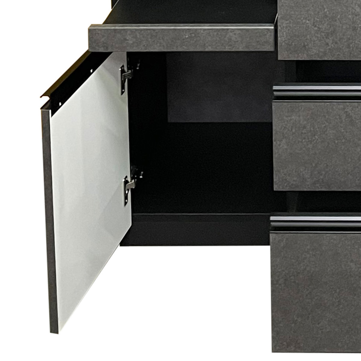 レンジボード ブラックガラス セラミック調 ハイグロスシート 約幅