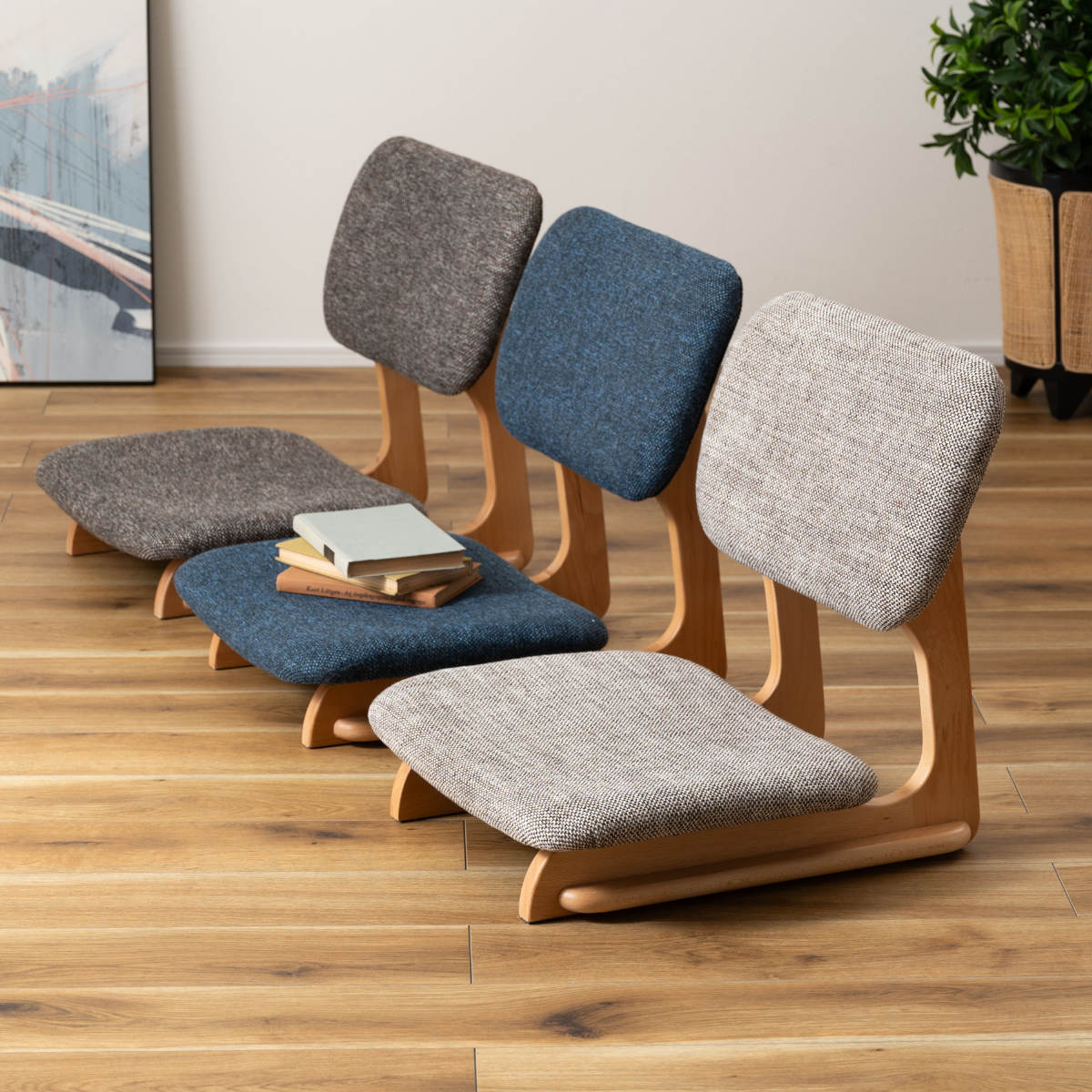 東谷 座椅子 幅50cm コンパクト 天然木 （ 木製フレーム フロアチェア