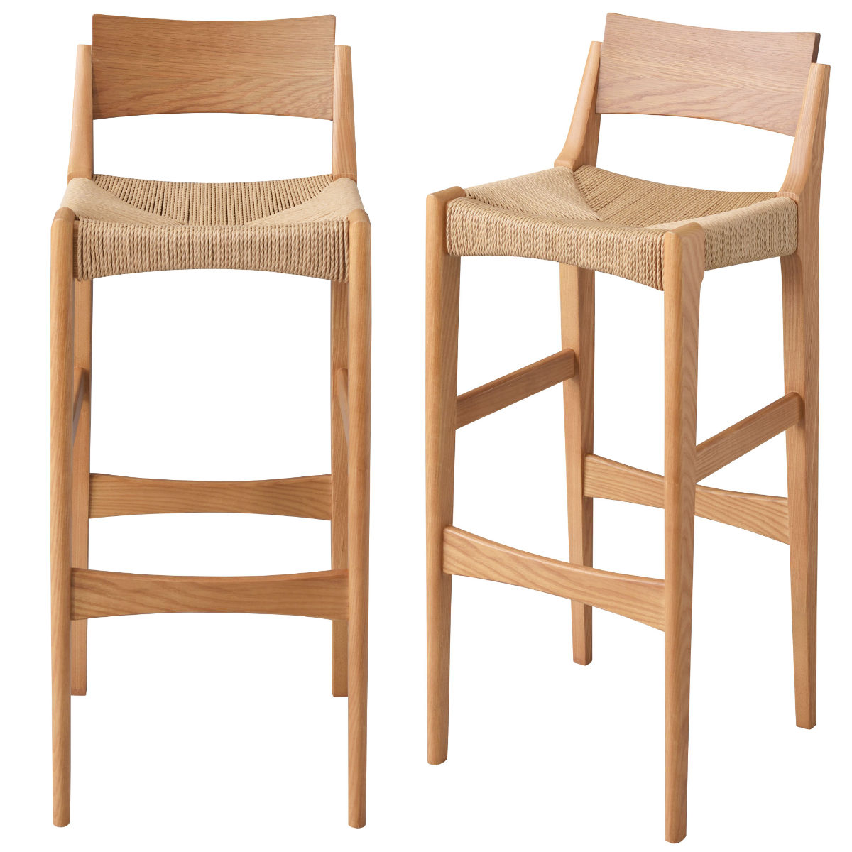 東谷 カウンターチェア 座面高70cm 天然木 （ ペーパーコード チェア