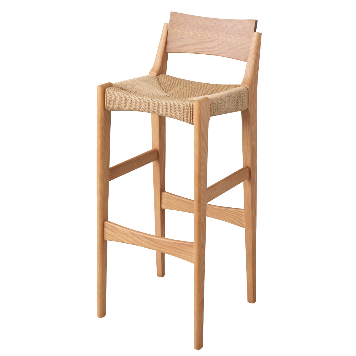 東谷 カウンターチェア 座面高70cm 天然木 （ ペーパーコード チェア