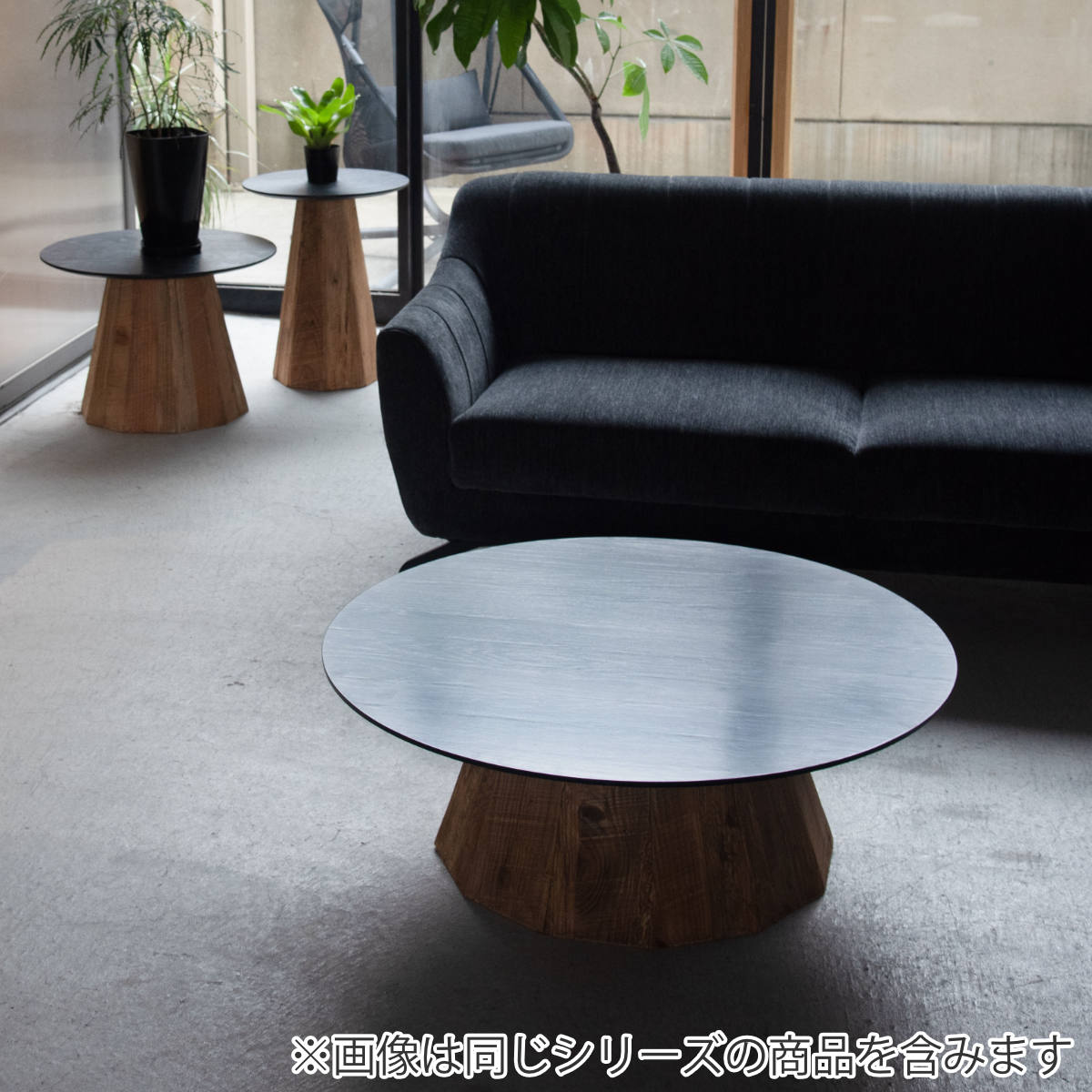 東谷 サイドテーブル 高さ56cm 天然木 丸 （ 北欧 スリム テーブル