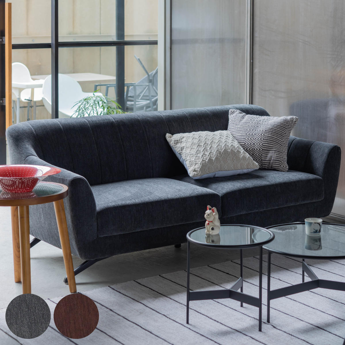 東谷 ソファ 幅182cm 3人掛け 肘掛あり （ 肘付き 脚付き リビング