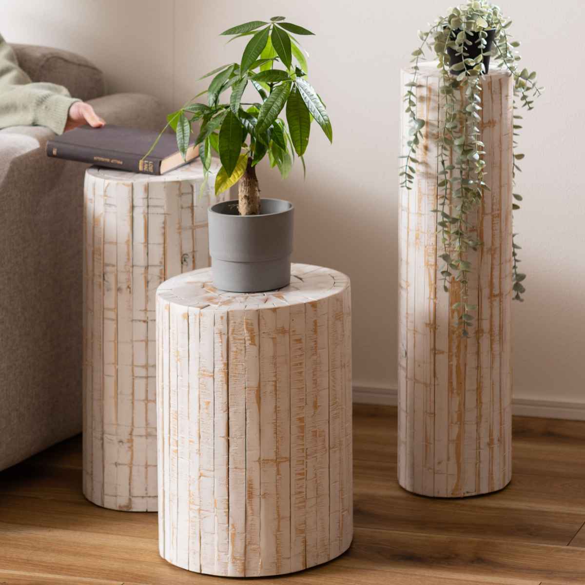 東谷 プランタースタンド グリーンベース 高さ68×直径20cm 木製