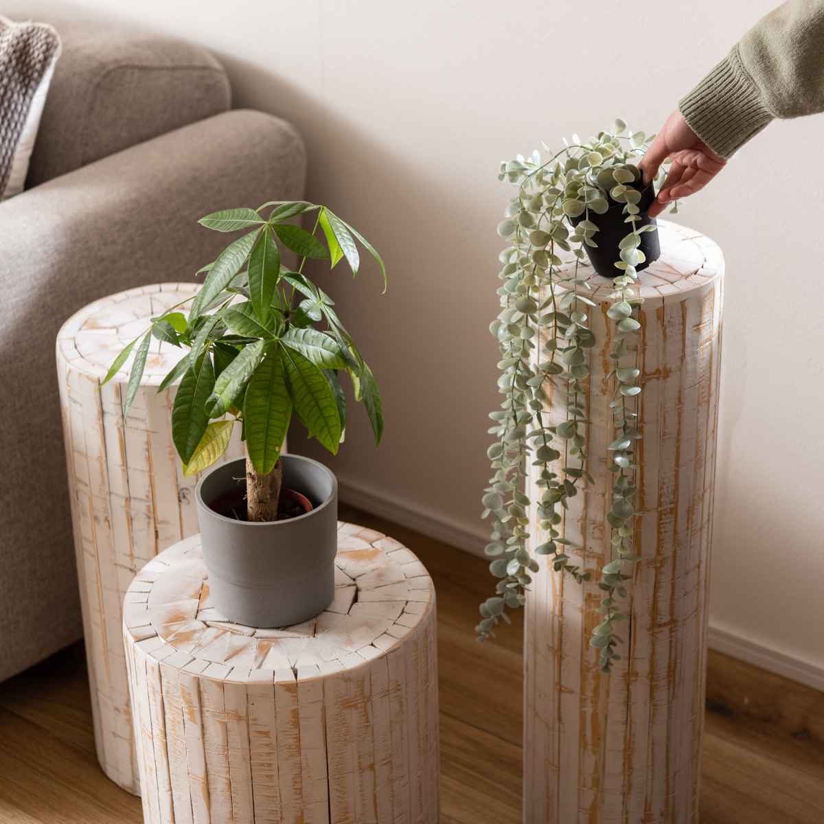 東谷 プランタースタンド グリーンベース 高さ40×直径30cm 木製