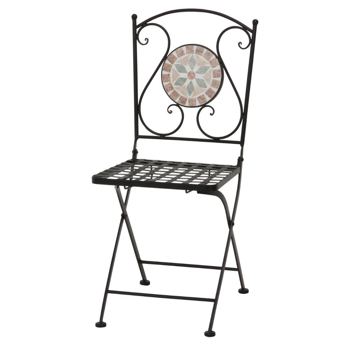 不二貿易（Fuji Boeki） ガーデンチェア モザイクチェア 花柄 2脚