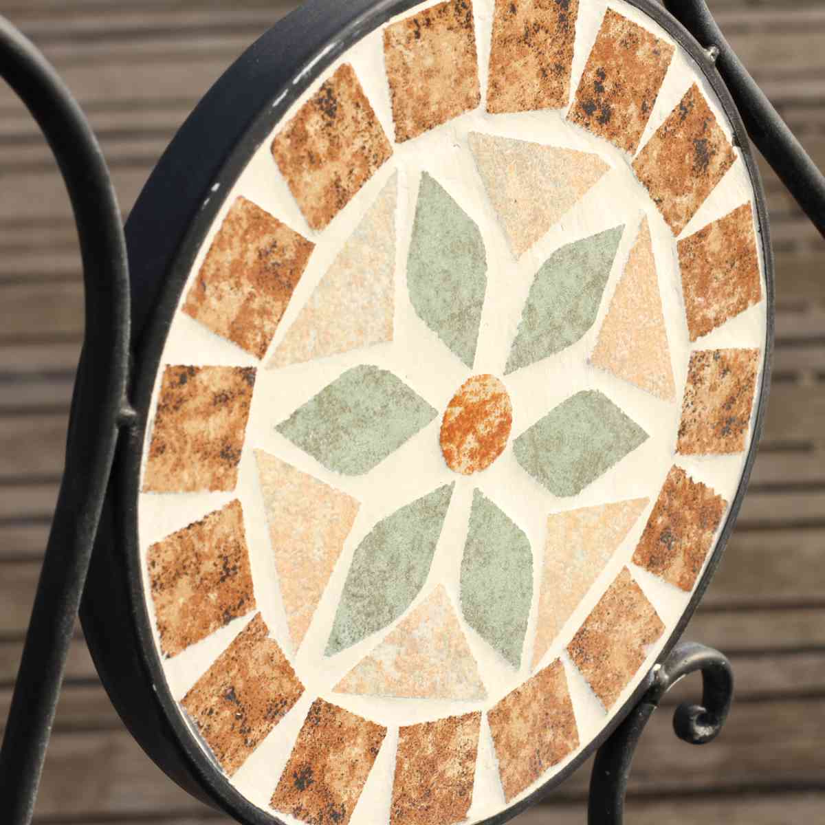 不二貿易（Fuji Boeki） ガーデンチェア モザイクチェア 花柄 2脚