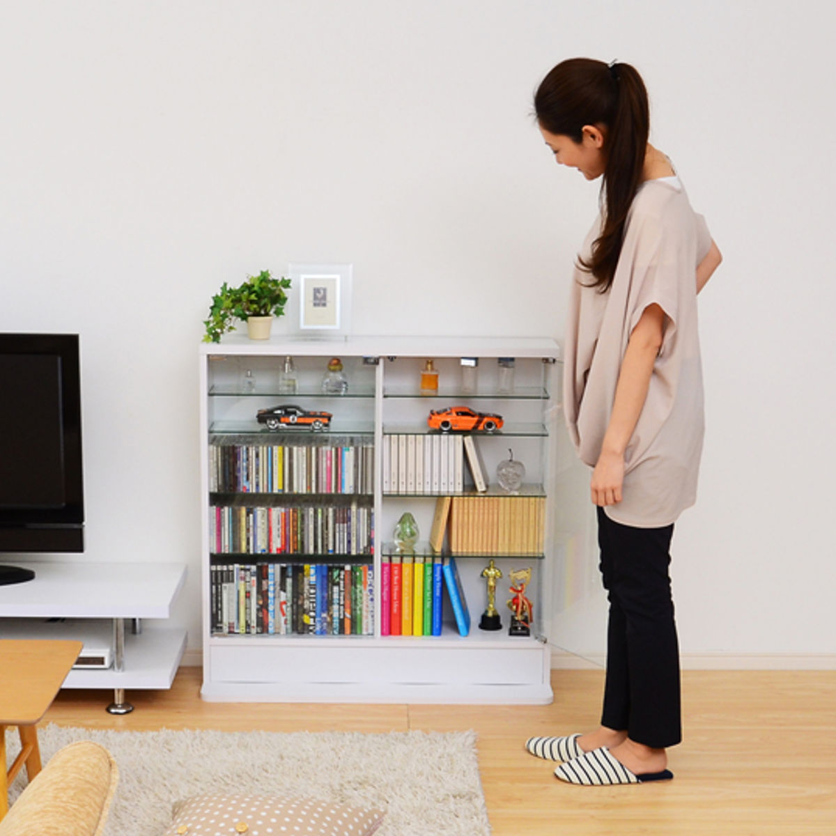 ホームテイスト（HOME taste） コレクションラック 幅90cm ワイド ロー