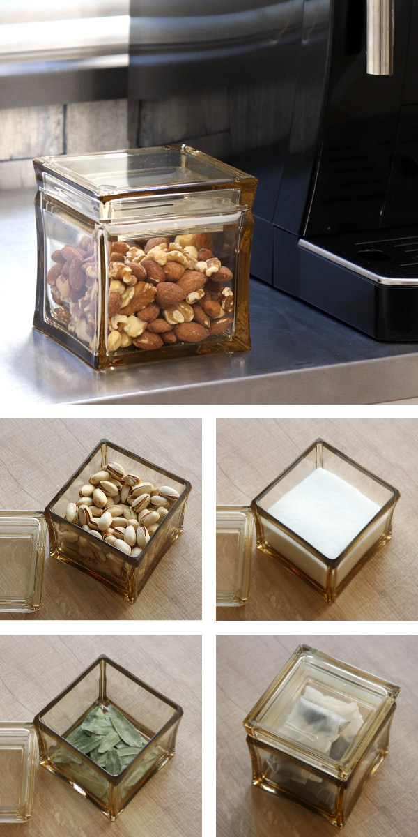 保存容器 470ml アンバー スクエアキャニスター S SALUS （ セイラス