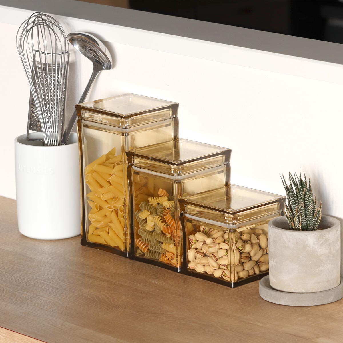 保存容器 470ml アンバー スクエアキャニスター S SALUS （ セイラス