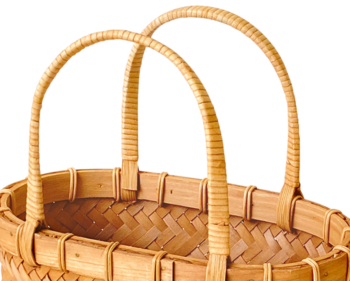 バスケット ノルディック 経木バスケット 巻持手付 底飾り編 オーバル