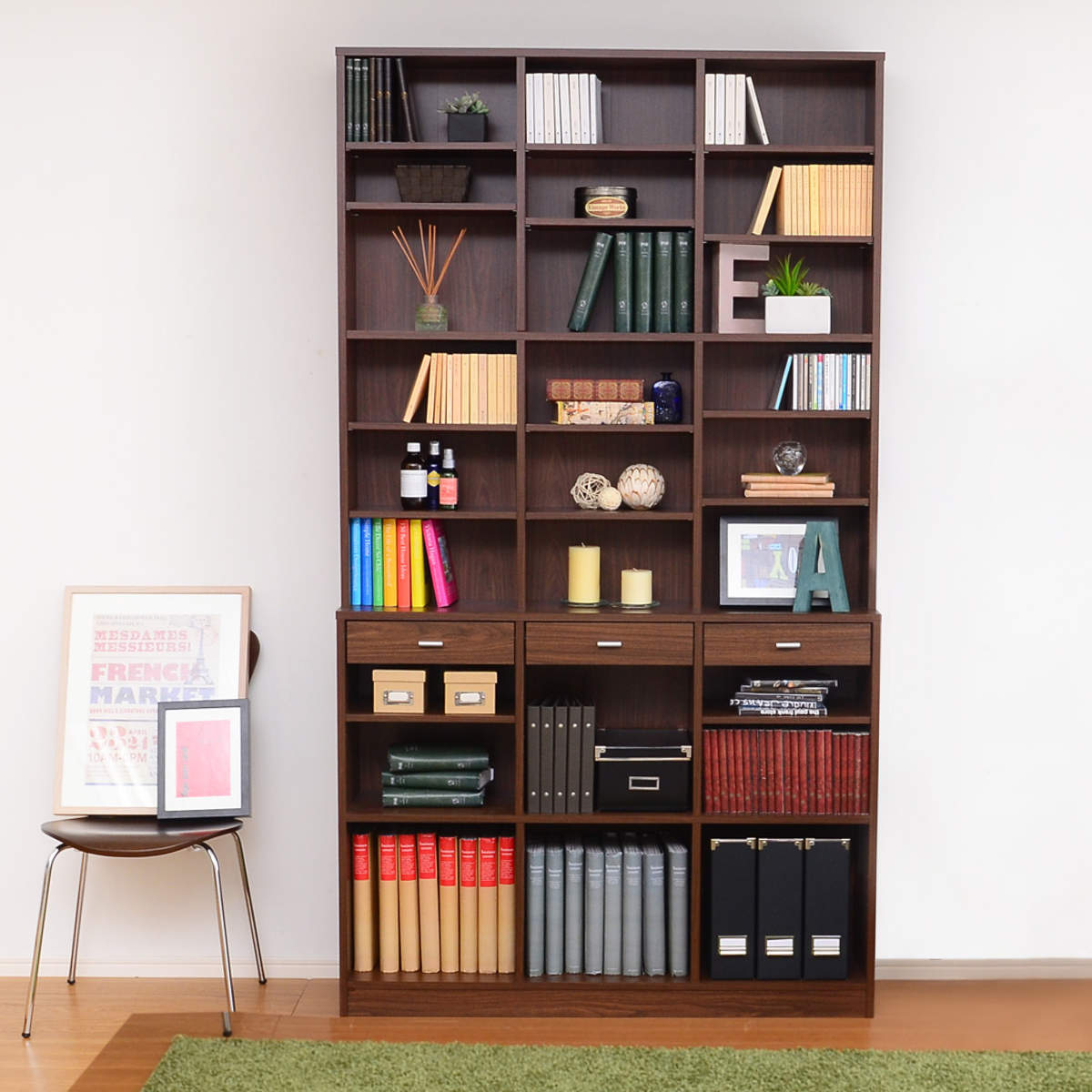 ホームテイスト（HOME taste） 本棚 幅117.8cm 引出し付 ブック