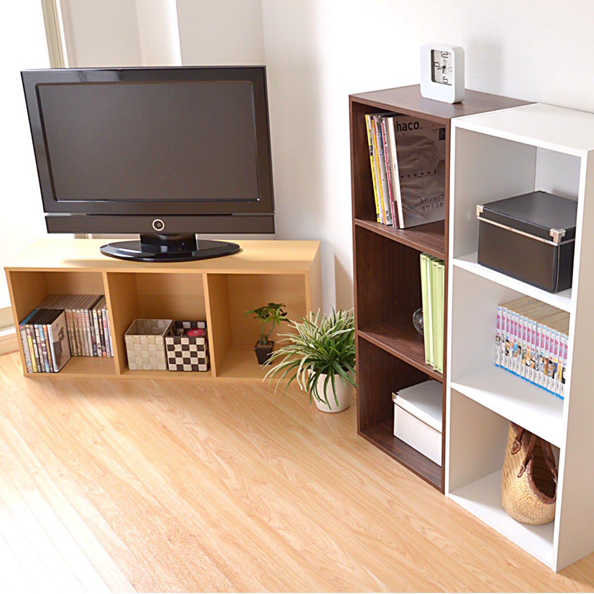 ホームテイスト（HOME taste） カラーボックス 幅42cm 3段 A4収納 2台