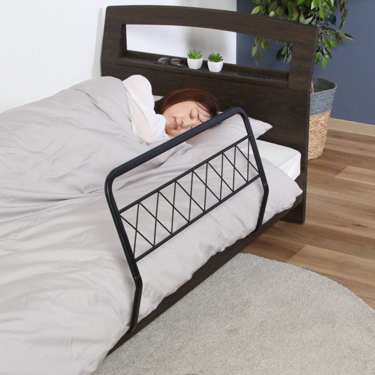 不二貿易（Fuji Boeki） ベッドガード 金属製 幅76cm ベッドパーツ