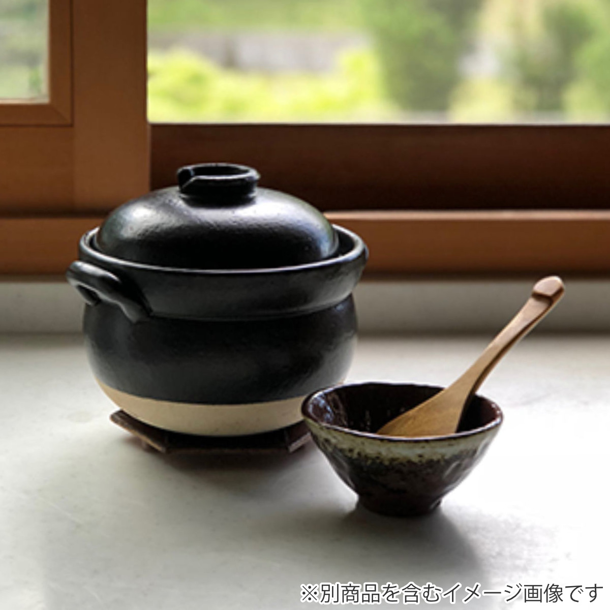 炊飯土鍋 3合 絶品ごはん鍋 中蓋付き 萬古焼 日本製 （ ガス火対応